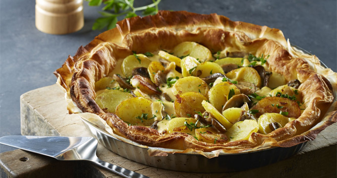 quiche de pommes de terre champignons