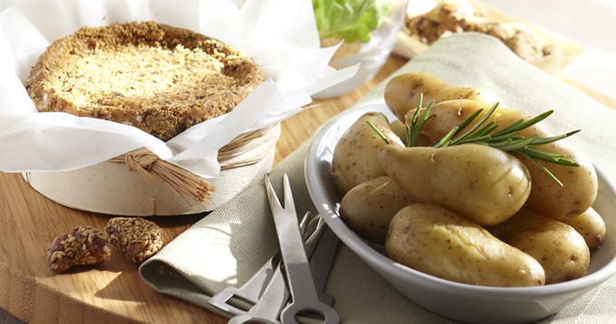 camembert au four et pommes de terre