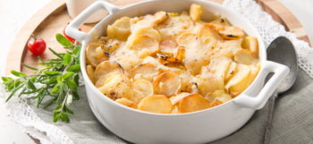 Gratin de pommes de terre Ratte du Touquet au fromage à raclette