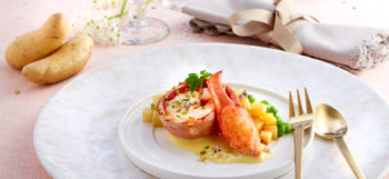 Tournedos de homard et sa bisque de pommes de terre