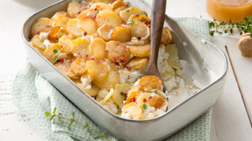 Gratin de pommes de terre au chèvre et miel